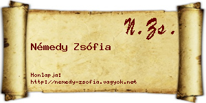 Némedy Zsófia névjegykártya